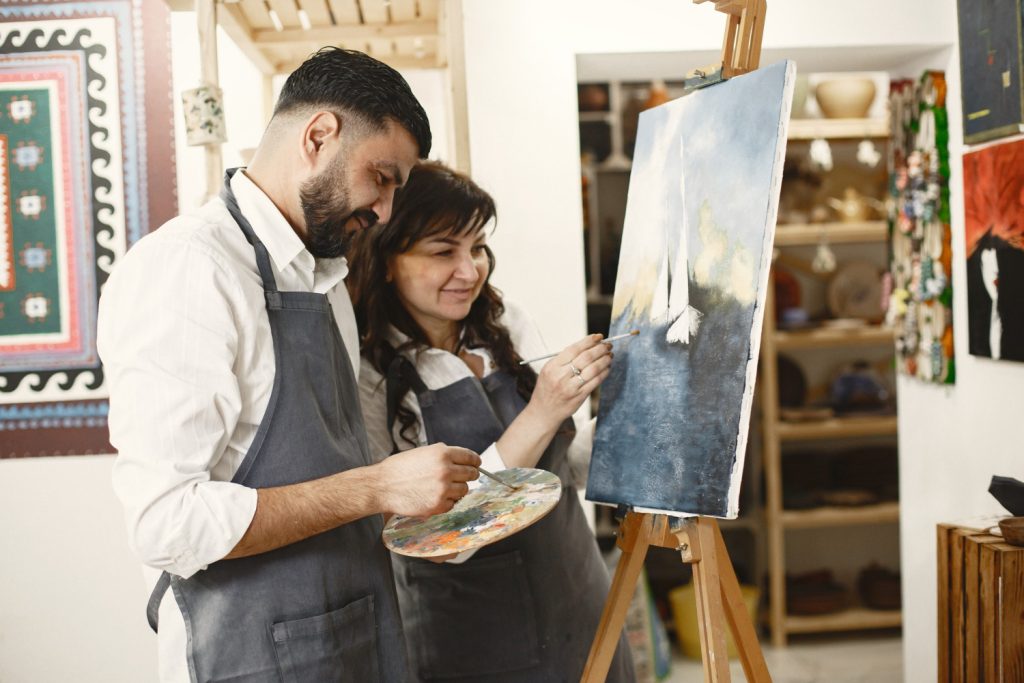 Painting On Valentine's Day with partner